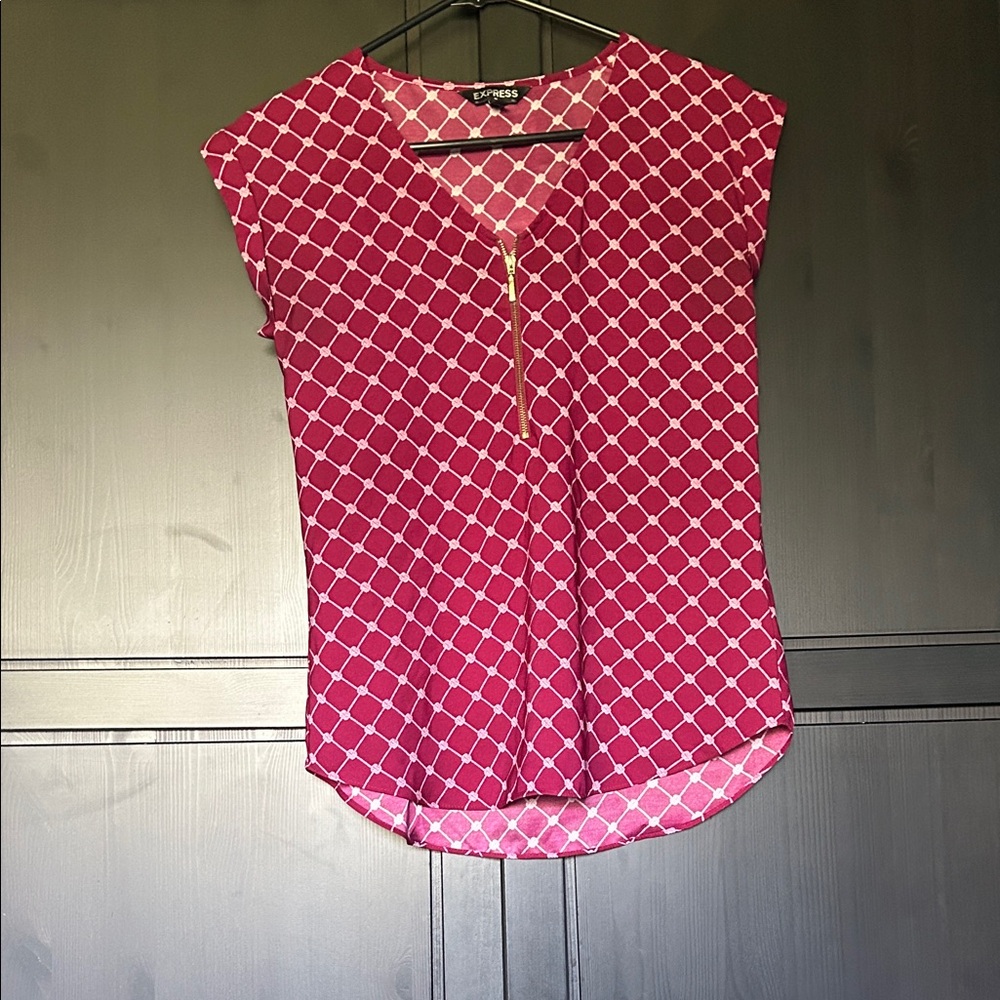 Express Fuchsia Diamond Pattern Blouse